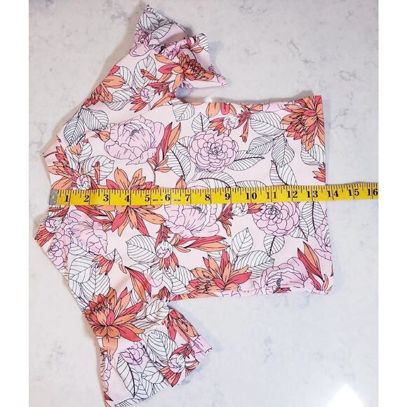 Janie & Jack Girls Ruffle L/S Pink Floral Rash Guard Swim Top US Size 4 - Picture 9 of 11